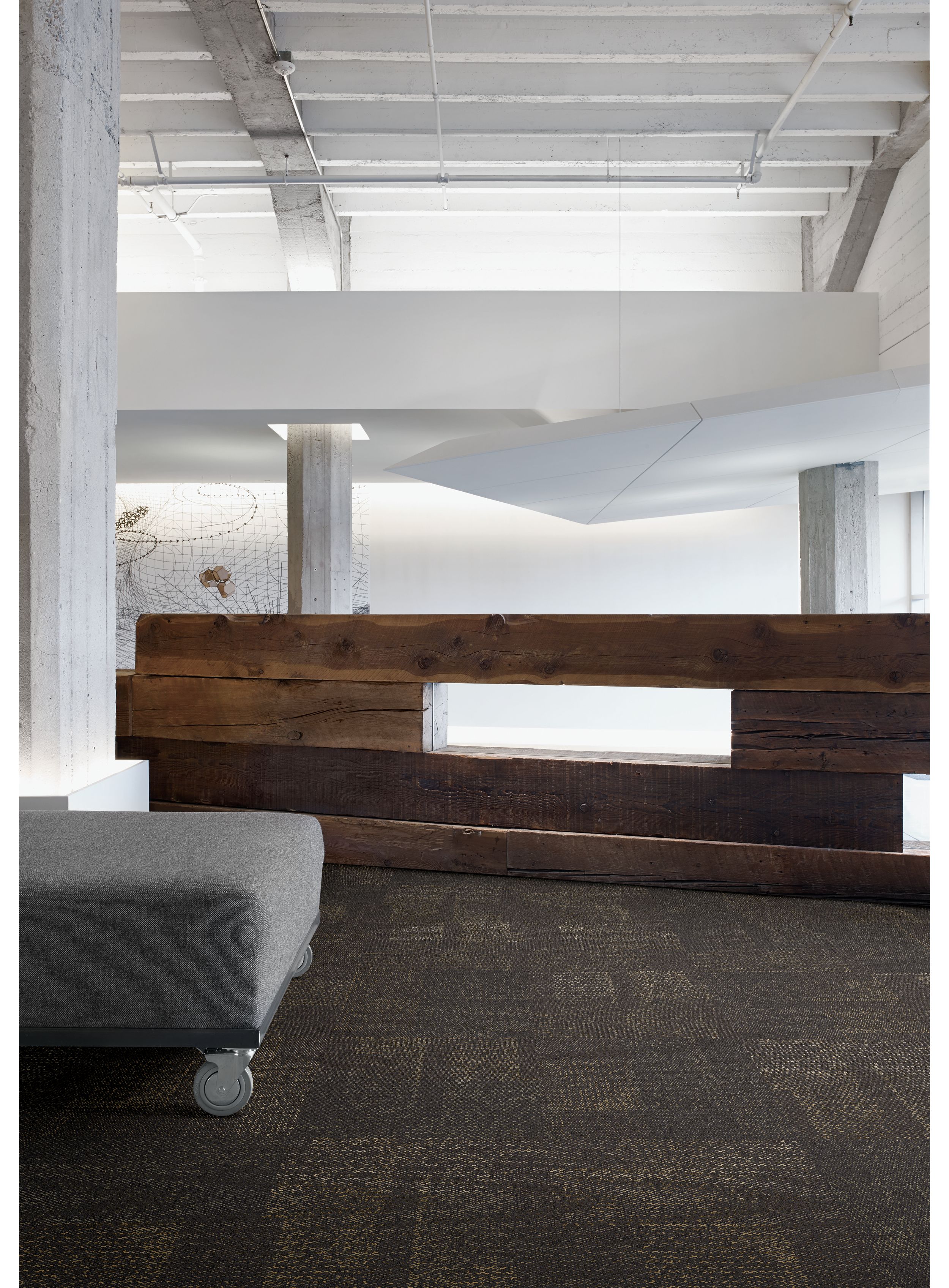 Interface Profile carpet tile in reception area with short wood wall image number 3